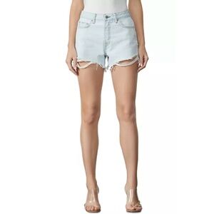 GRLFRND Denim Light Wash Helena Distressed Shorts